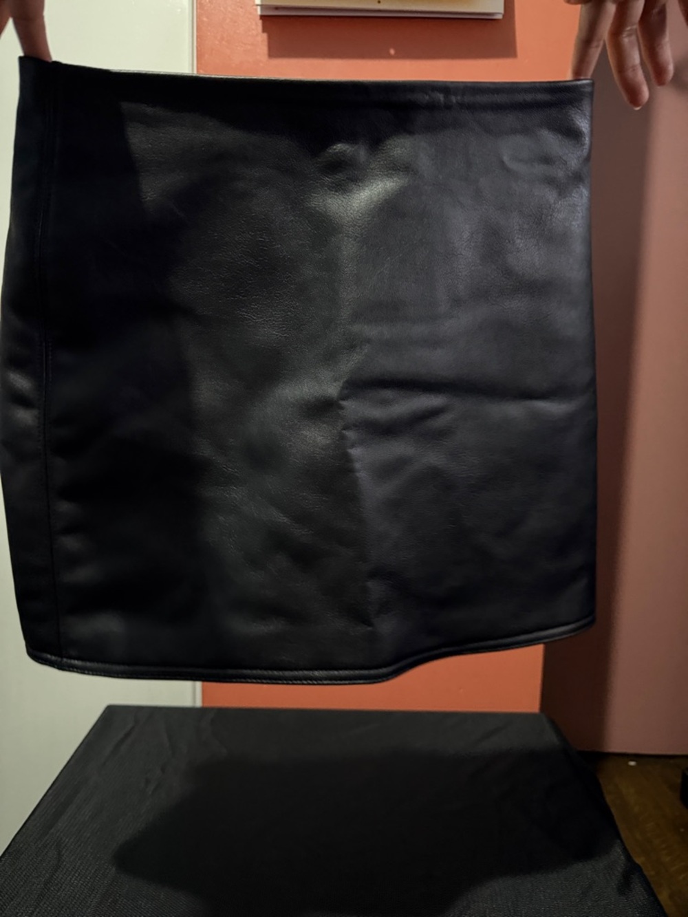 Black Faux Leather Mini Skirt - Women
